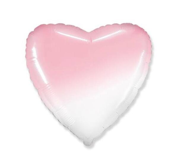 Шар сердце розовый градиент купить с доставкой в Мытищах