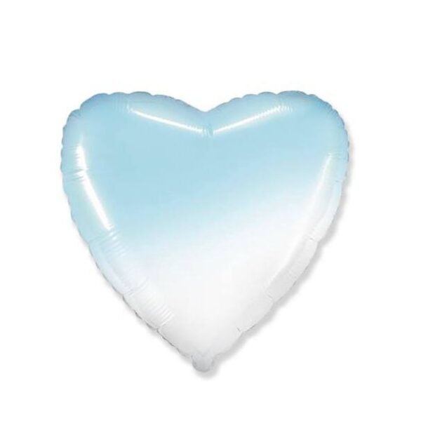 Шар сердце голубой градиент купить с доставкой в Мытищах