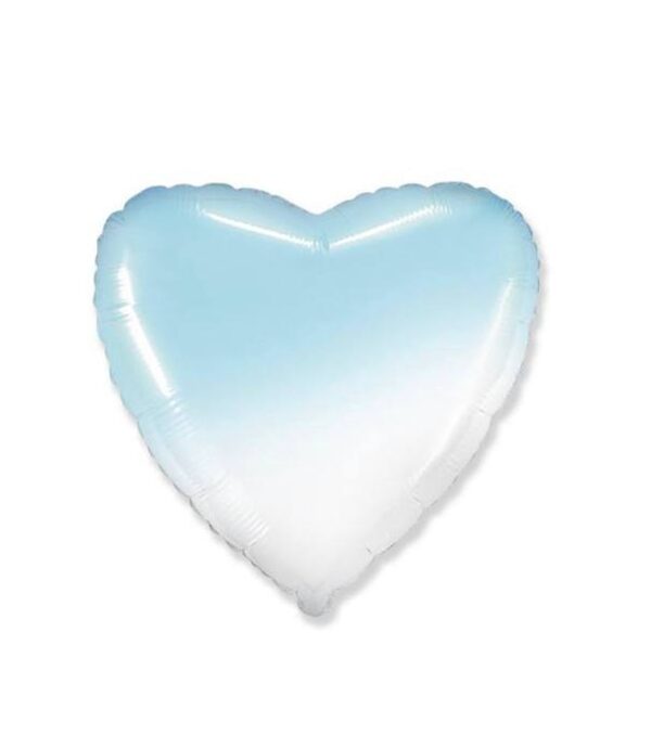 Шар сердце голубой градиент купить с доставкой в Мытищах